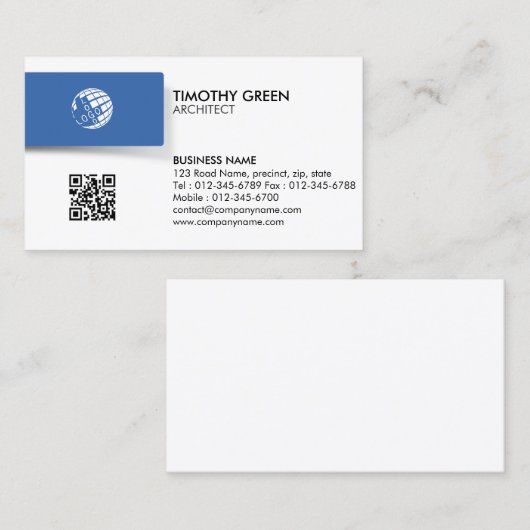 Carte De Visite Entrepreneur en architecture (Devant / Derrière)