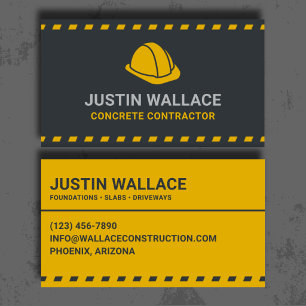 Carte De Visite Entrepreneur en béton professionnel