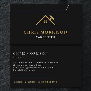 Carte De Visite Entrepreneur en charpente Constructeur de maisons 