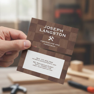 Carte De Visite Entrepreneur en charpente & entrepreneur de constr