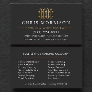 Carte De Visite Entrepreneur en clôture