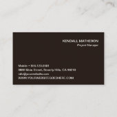Carte De Visite Entrepreneur en construction de bois Monogram (Dos)