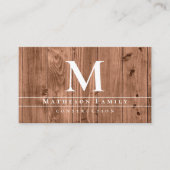 Carte De Visite Entrepreneur en construction de bois Monogram (Devant)