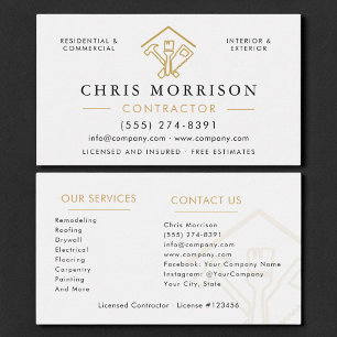 Carte De Visite Entrepreneur en construction de rénovation de mais