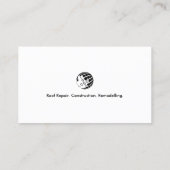 Carte De Visite Entrepreneur en construction de toitures (Dos)