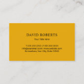 Carte De Visite Entrepreneur en construction Excavateur Plante Opé (Dos)