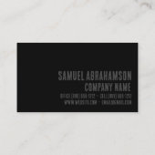 Carte De Visite Entrepreneur en cuir Premier Black Faux (Dos)