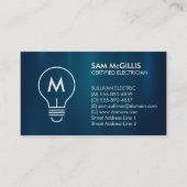 Carte De Visite Entrepreneur en électricité Monogramme (Devant)