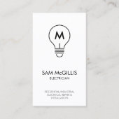 Carte De Visite Entrepreneur en électricité Monogramme (Devant)