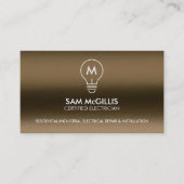 Carte De Visite Entrepreneur en électricité Monogramme (Devant)