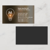Carte De Visite Entrepreneur en électricité Monogramme (Devant / Derrière)