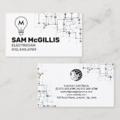 Carte De Visite Entrepreneur en électricité Monogramme (Devant / Derrière)