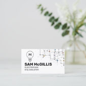 Carte De Visite Entrepreneur en électricité Monogramme (Debout devant)