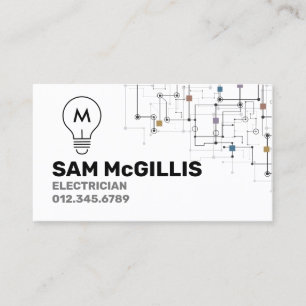 Carte De Visite Entrepreneur en électricité Monogramme
