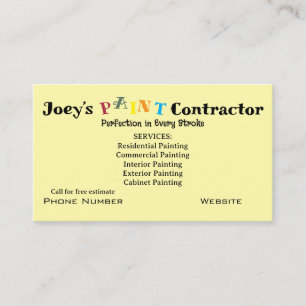 Carte de visite « Entrepreneur en peinture »