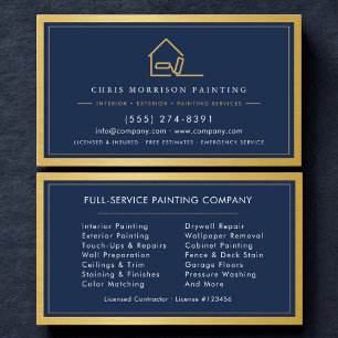 Carte De Visite Entrepreneur en peinture de maison Service de pein