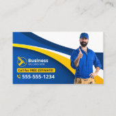 Carte De Visite Entrepreneur en plomberie professionnel bleu (Devant)