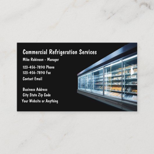 Carte De Visite Entrepreneur en réfrigération commerciale (Devant)