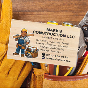 Carte De Visite Entrepreneur en rénovation Bâtisseur
