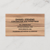 Carte De Visite Entrepreneur en rénovation et construction moderne (Dos)