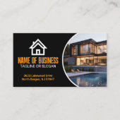 Carte De Visite Entrepreneur en rénovation Orange Blanc Constructe (Devant)