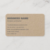 Carte De Visite Entrepreneur général (Dos)