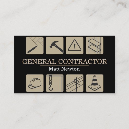 Carte De Visite Entrepreneur général Chef de la construction (Devant)