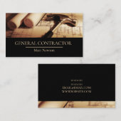 Carte De Visite Entrepreneur général Chef de la construction (Devant / Derrière)