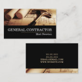 Carte De Visite Entrepreneur général Chef de la construction (Devant / Derrière)