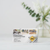 Carte De Visite Entrepreneur général | Construction | Col bleu (Debout devant)