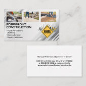 Carte De Visite Entrepreneur général | Construction | Col bleu (Devant / Derrière)