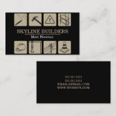 Carte De Visite Entrepreneur général de construction du chef de bâ (Devant / Derrière)