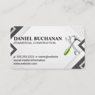 Carte De Visite Entrepreneur général de construction Outils de c