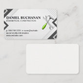 Carte De Visite Entrepreneur général de construction | Outils de c (Devant / Derrière)