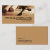 Carte De Visite Entrepreneur Général Directeur de Construction (Devant / Derrière)