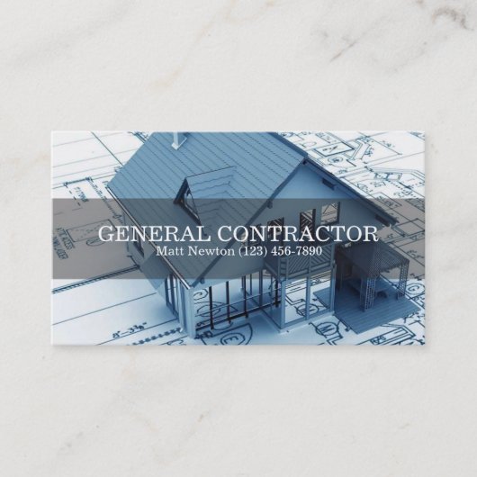 Carte De Visite Entrepreneur général Directeur de construction de (Devant)
