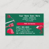 Carte De Visite Entrepreneur général HandyMan Faire tout Bus Modèl (Devant)