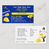 Carte De Visite Entrepreneur général HandyMan Faire tout Bus Modèl (Devant / Derrière)