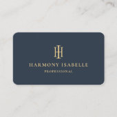 Carte De Visite Entrepreneur général Monogram Construction Bleu fo (Devant)