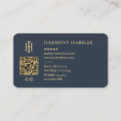 Carte De Visite Entrepreneur général Monogram Construction Bleu fo (Dos)
