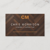 Carte De Visite Entrepreneur général Monographie en bois (Devant)