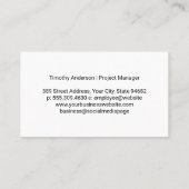 Carte De Visite Entrepreneur général | Plan directeur | Ingénieur (Dos)