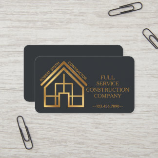 Carte De Visite Entrepreneur général professionnel Gold House