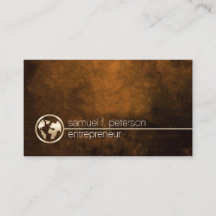 Carte De Visite Entrepreneur Gold Globe Icon Professionnel