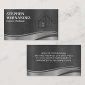 Carte De Visite Entrepreneur | Gris | Métallisé | Plan (Devant / Derrière)