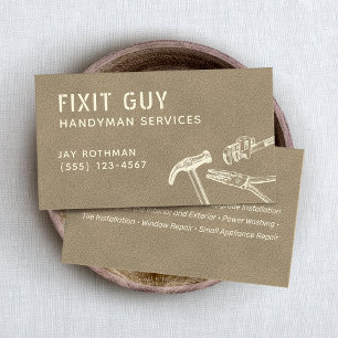 Carte De Visite Entrepreneur Handyman Hammer Wrench Pliers