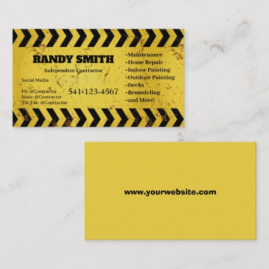 Carte De Visite Entrepreneur indépendant (Devant / Derrière)