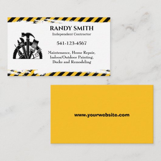 Carte De Visite Entrepreneur indépendant (Devant / Derrière)