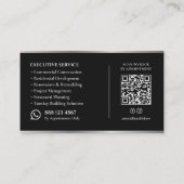 Carte De Visite Entrepreneur Minimal Construction Noir Argent (Dos)