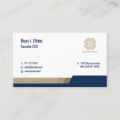 Carte De Visite Entrepreneur moderne, PDG et Fondateur (Devant)